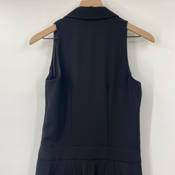 White House Black Market Tuxedo Jumpsuit Sleeveless Straight Leg Black Womens 0 - Picture 5 of 8